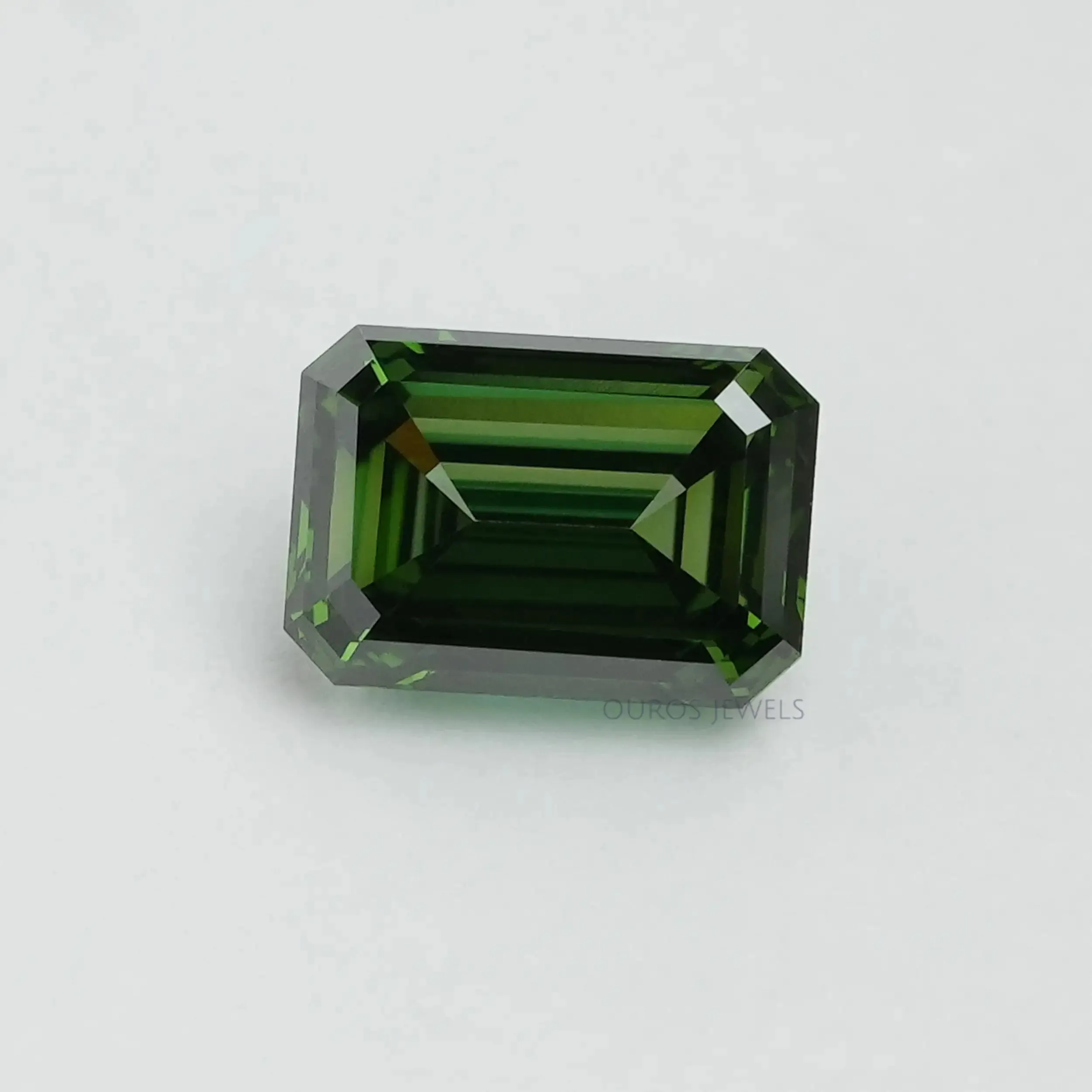 1.15 Carat Green Emerald Cut Lab Grown  Diamond