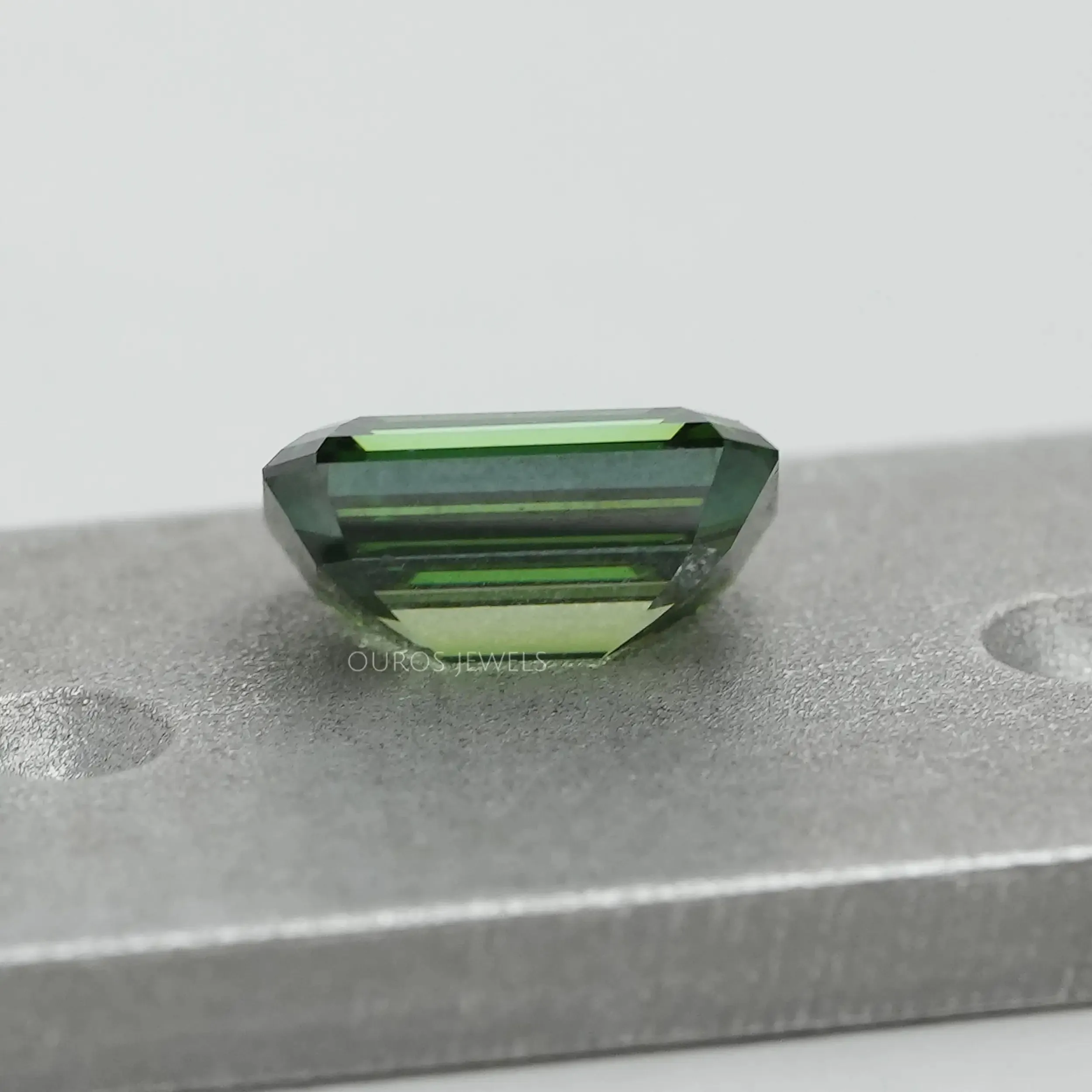 1.15 Carat Green Emerald Cut Lab Grown  Diamond