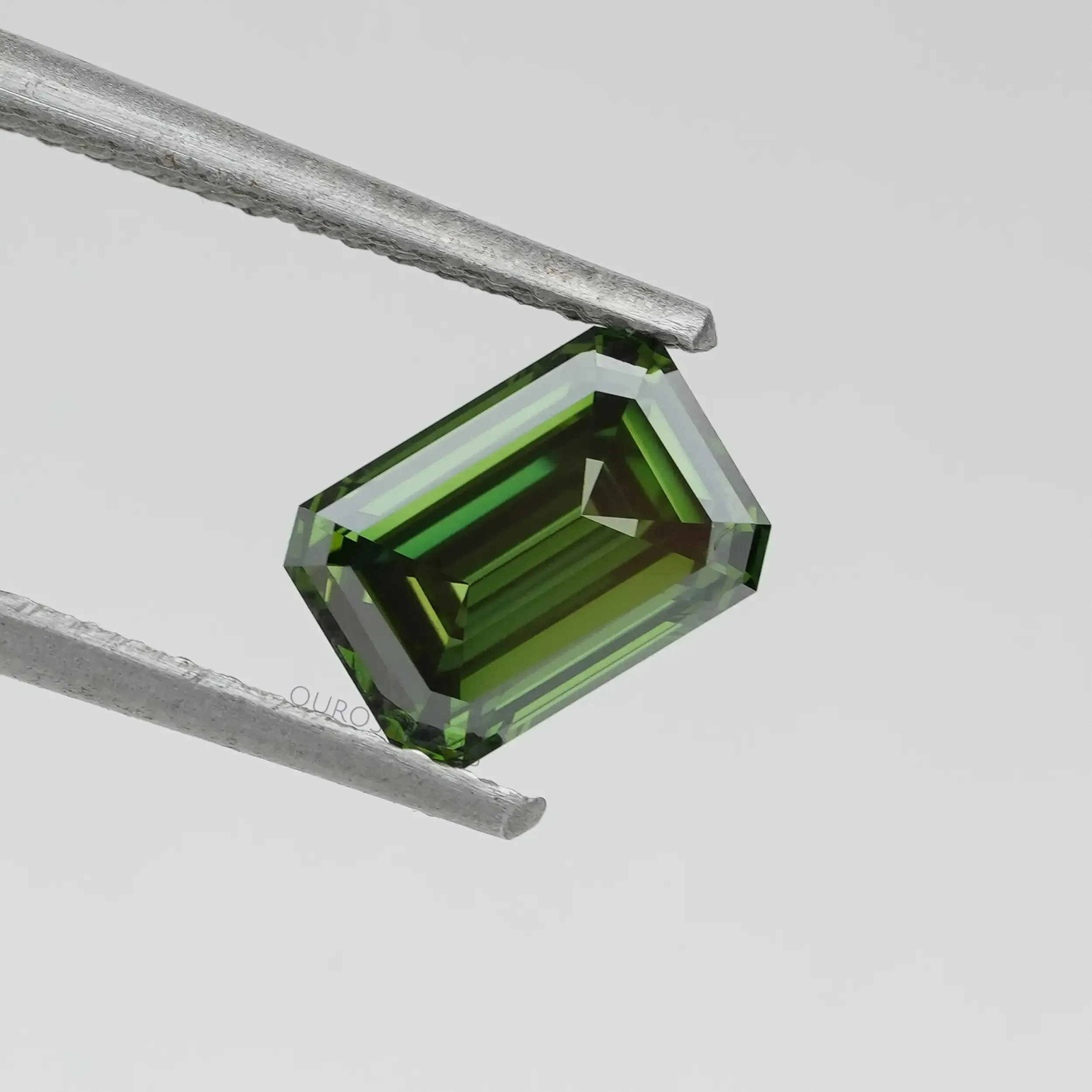 1.15 Carat Green Emerald Cut Lab Grown  Diamond