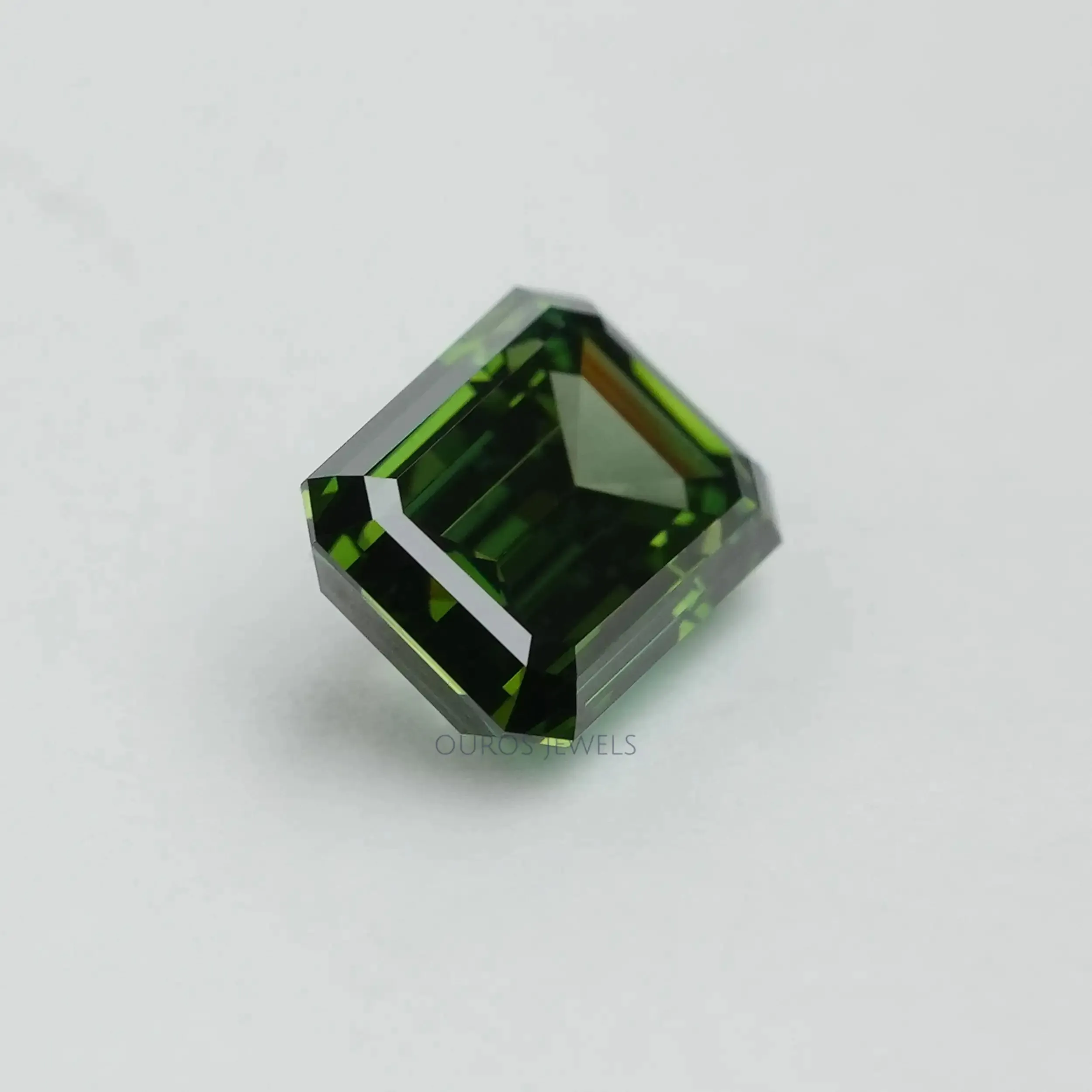 1.15 Carat Green Emerald Cut Lab Grown  Diamond