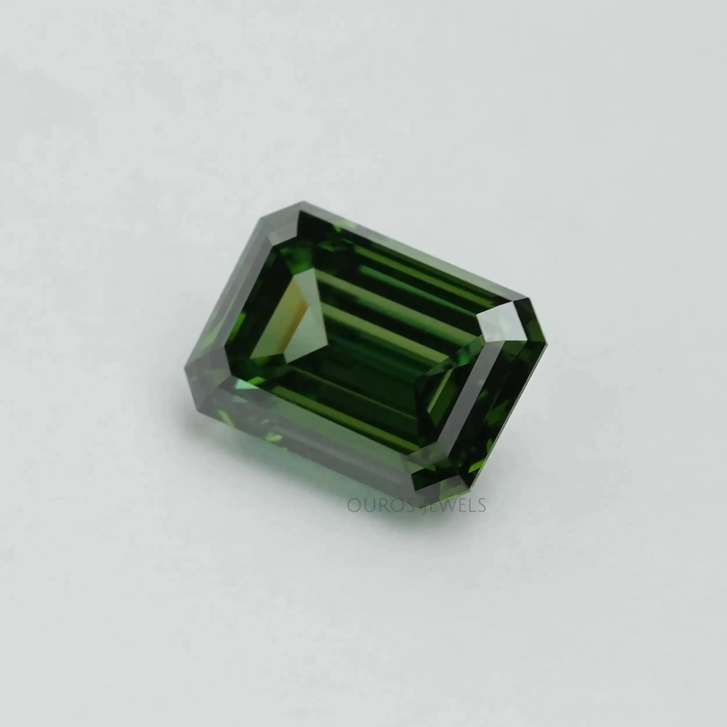 1.15 Carat Green Emerald Cut Lab Grown  Diamond