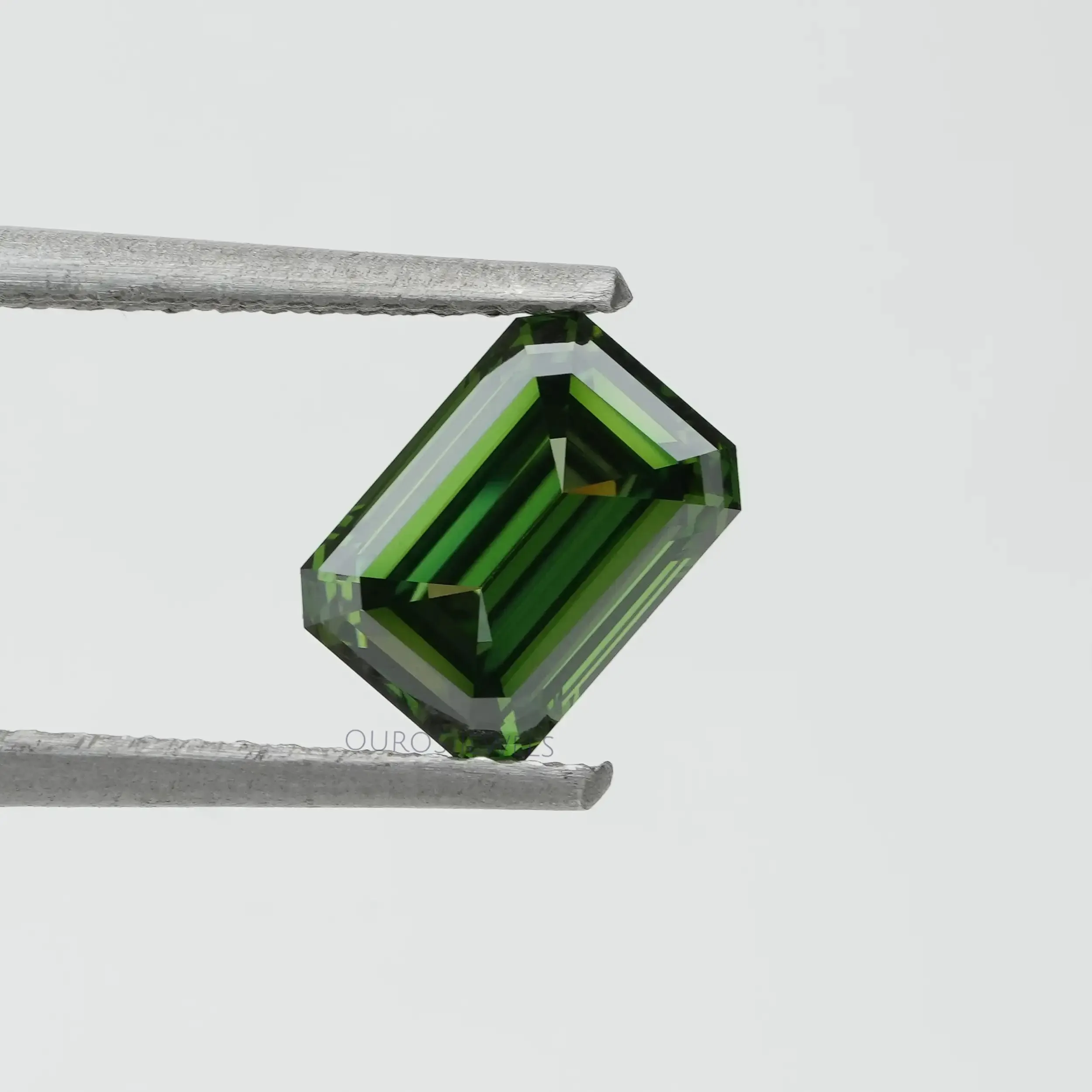 1.15 Carat Green Emerald Cut Lab Grown  Diamond