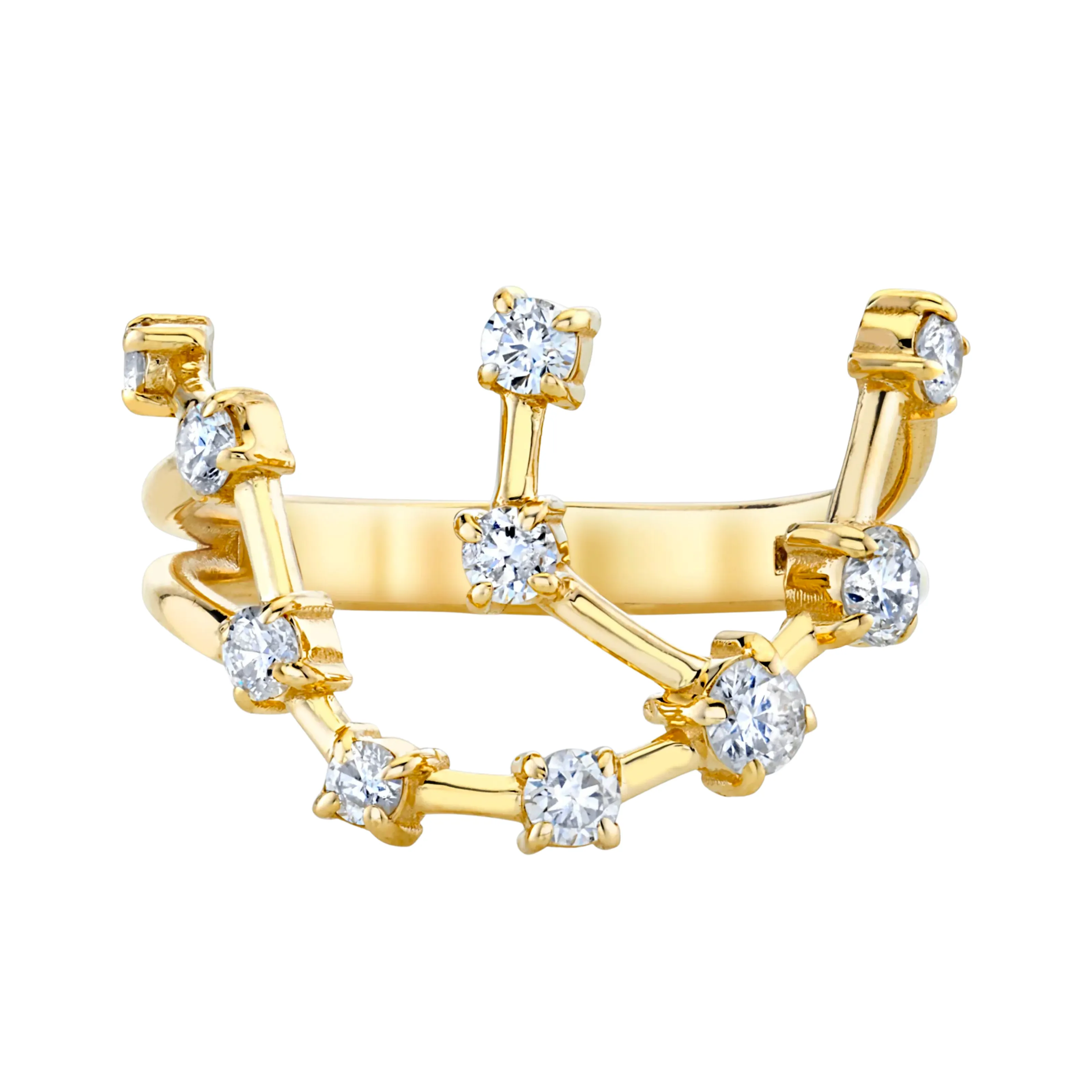 14k Prong Set Aquarius Constellation Ring | Ready to Ship