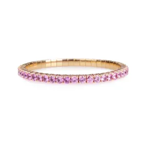 18K Gold Stretch & Stack Pink Sapphire Bracelet, 2.25-8.58 Carats