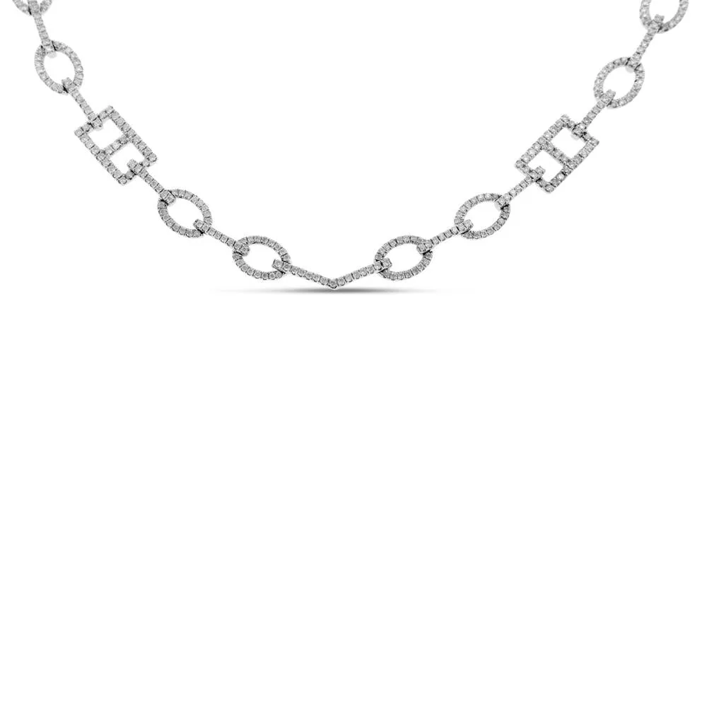 18K White Gold Necklace with Round Cut Diamonds 2.00CT