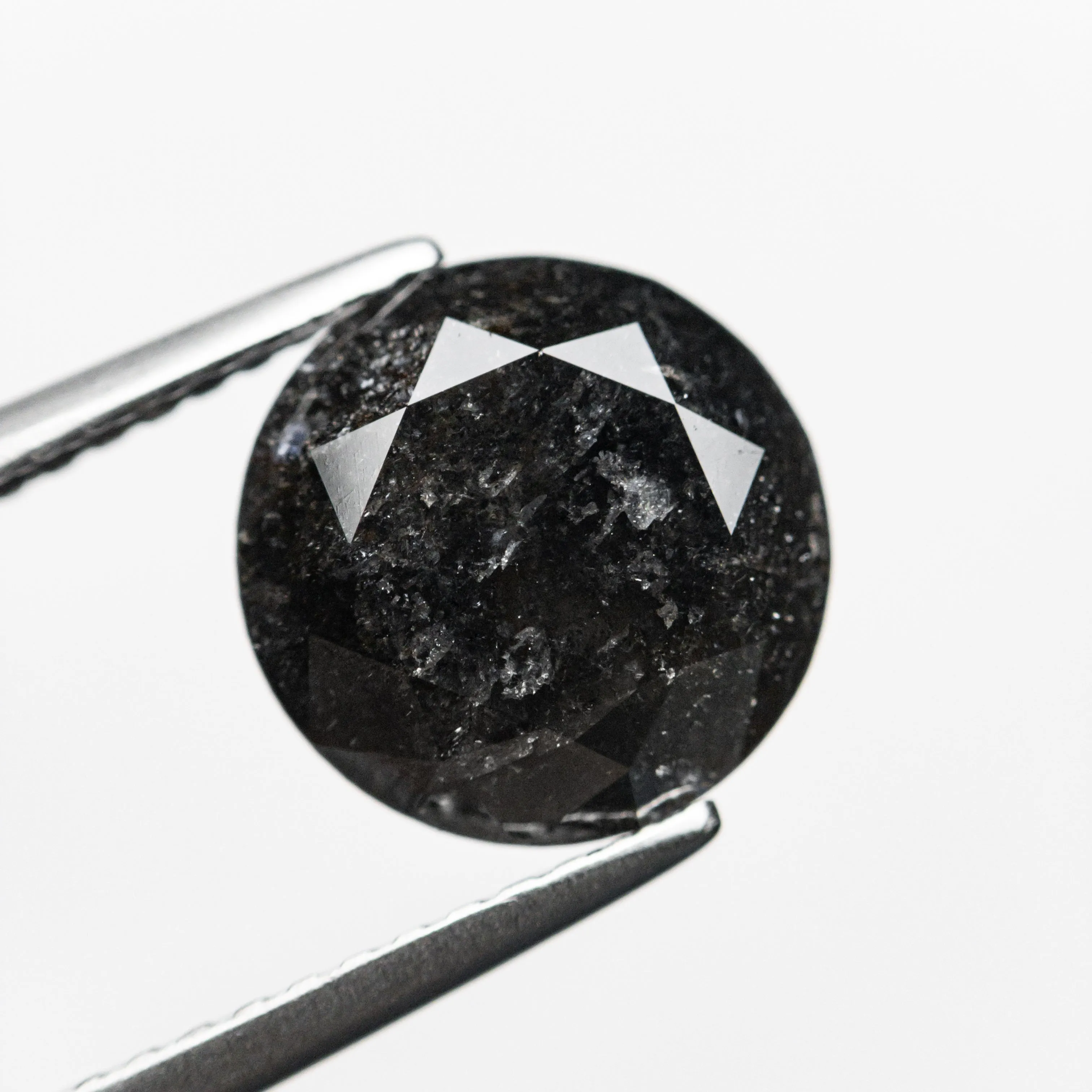 3.40ct 9.19x9.17x6.24mm Natural Fancy Black Round Brilliant 18933-01