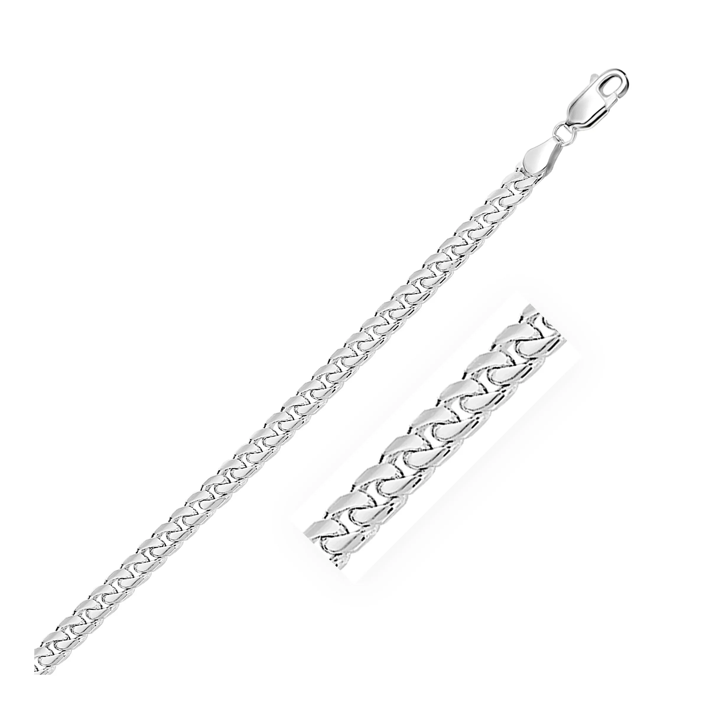 4.4mm 14k White Gold Solid Miami Cuban Chain-rx33716-24