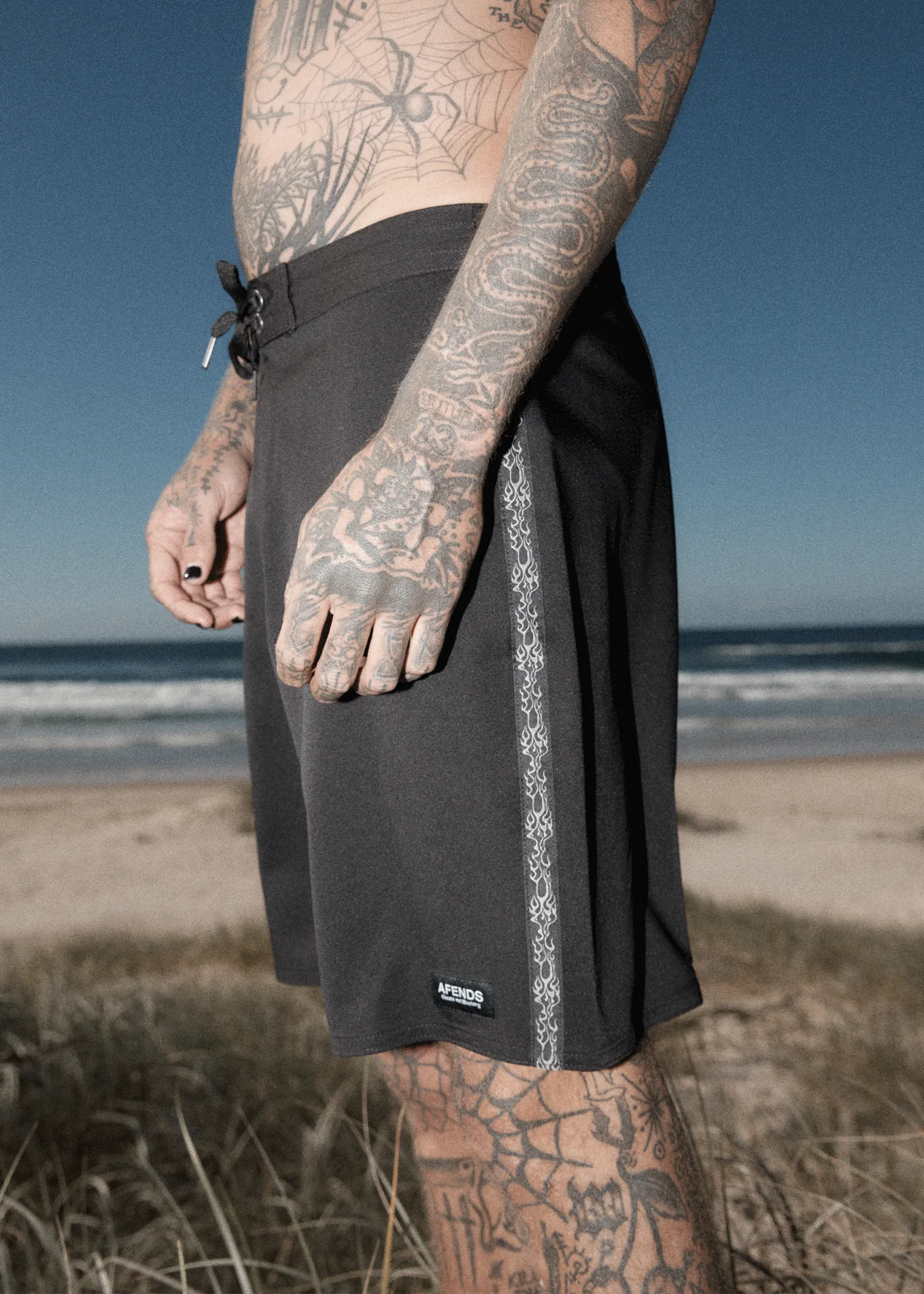 AFENDS Mens Bound - Surf Related Boardshorts 20 Inch - Black