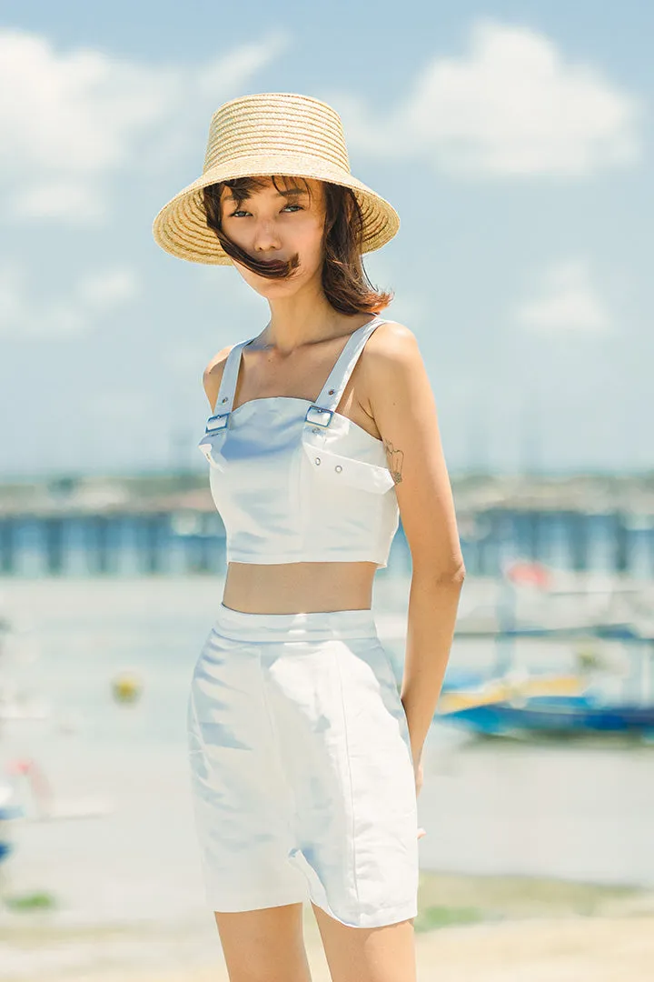 AKILA BUCKLE CROP TOP (WHITE)