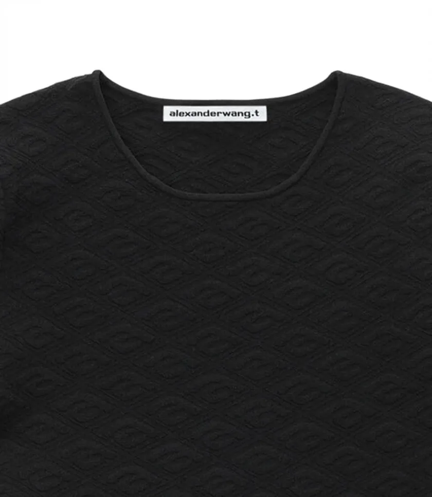 ALEXANDERWANG.TCROPPED TEE IN COMPACT JACQUARD