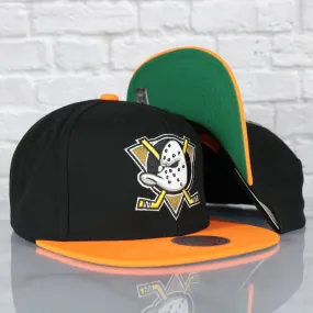 Anaheim Ducks NHL Team 2 Tone 2.0 Green bottom | Black/Orange Snapback Hat