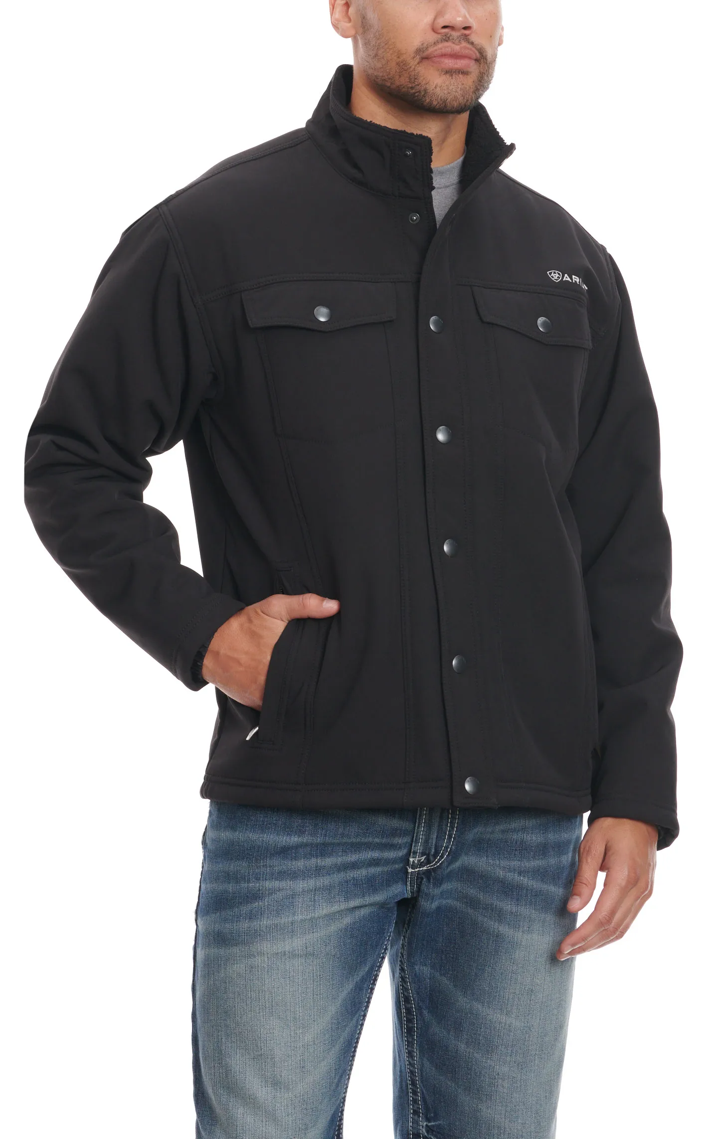 Ariat Men's Vernon Black Sherpa Lined Jacket