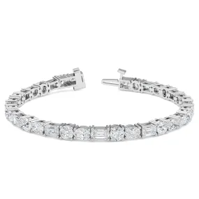 AUTRE - 14k White Gold 7.00ct Lab Grown Diamond Oval, Round and Emerald Cut Tennis Bracelet