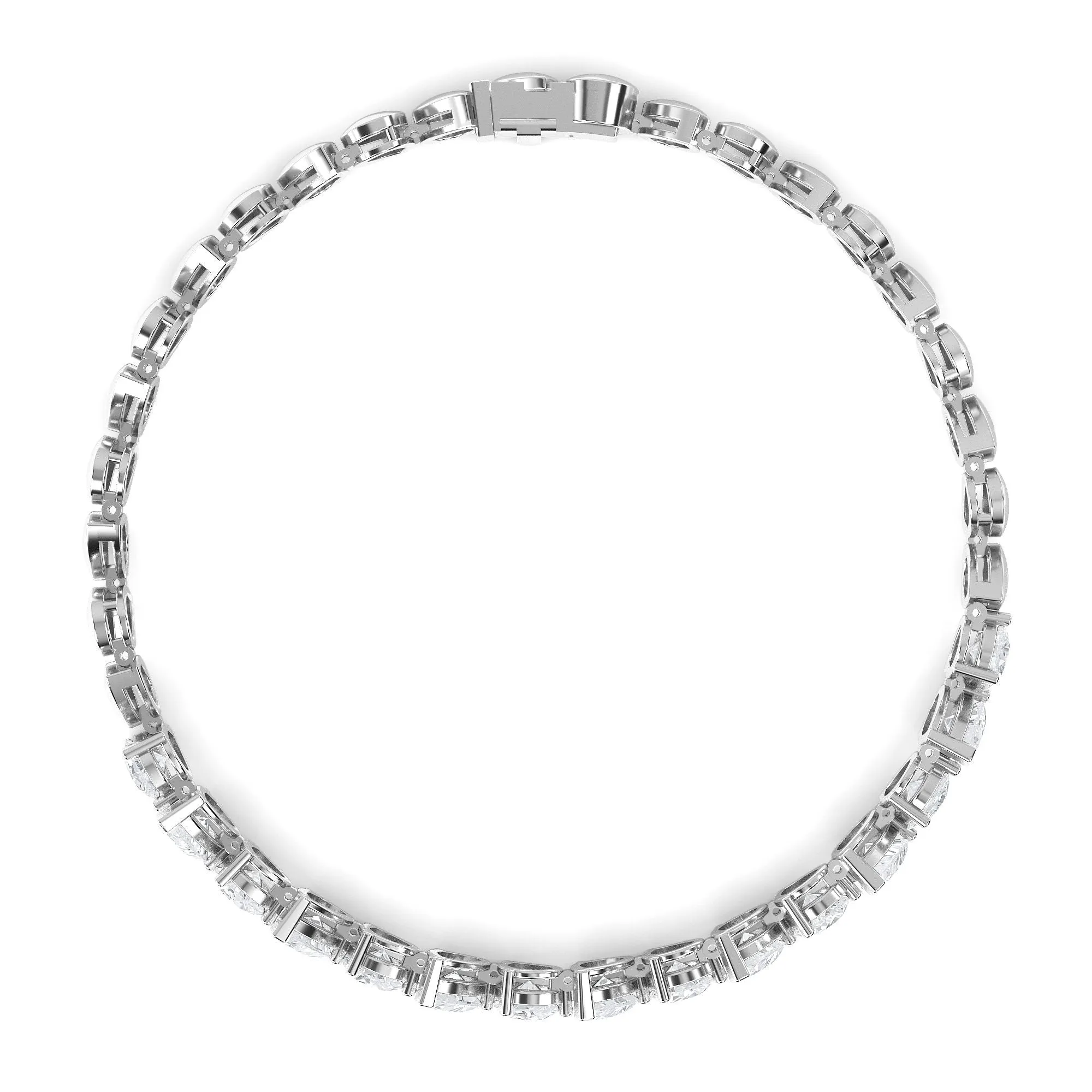 AUTRE - 14k White Gold 8.00ct Lab Grown Diamond Marquis Tennis Bracelet