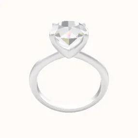 Beveled Solitaire Engagement Ring With Four Prong Head