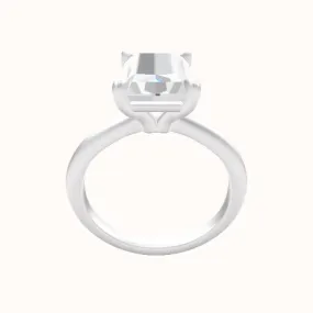 Beveled Solitaire Engagement Ring With Standard Four Prong Head