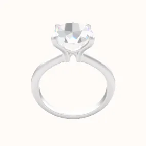 Beveled Solitaire Engagement Ring With X Gallery Head