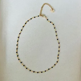 Black Spinel Choker Necklace GHW