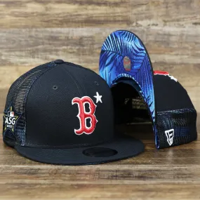 Boston Red Sox Metallic All Star Game MLB 2022 Side Patch 9Fifty Mesh Snapback | ASG 2022 Navy Trucker Hat