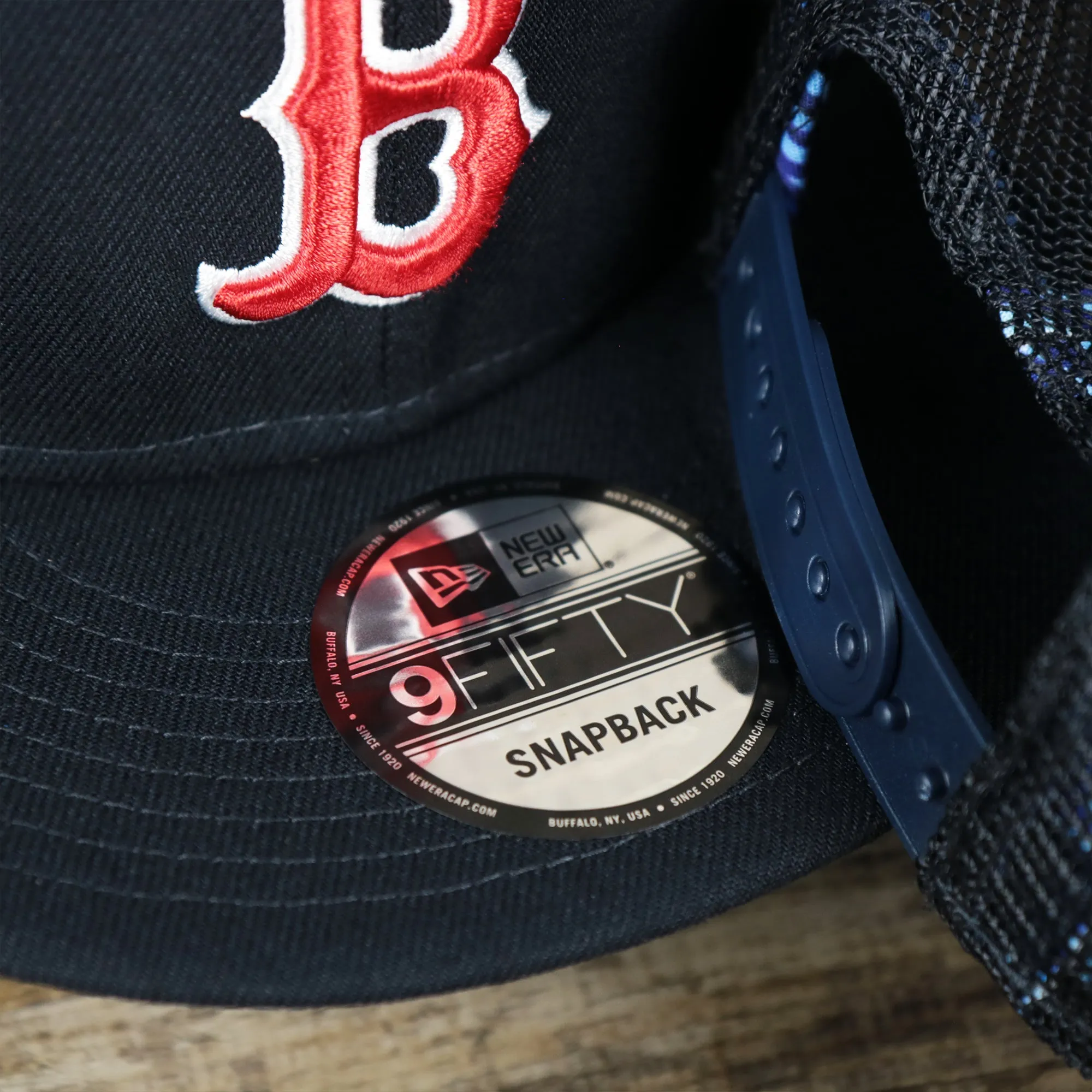 Boston Red Sox Metallic All Star Game MLB 2022 Side Patch 9Fifty Mesh Snapback | ASG 2022 Navy Trucker Hat