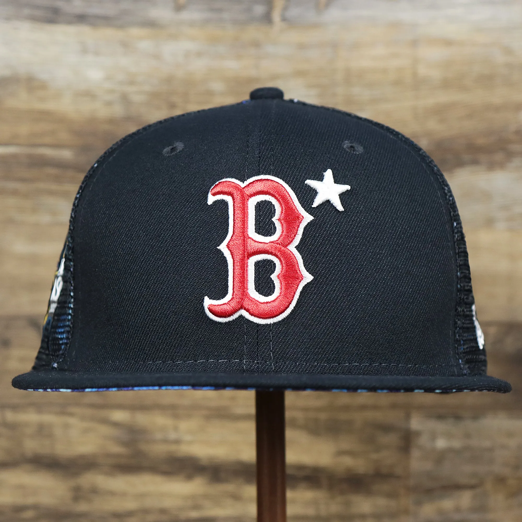 Boston Red Sox Metallic All Star Game MLB 2022 Side Patch 9Fifty Mesh Snapback | ASG 2022 Navy Trucker Hat