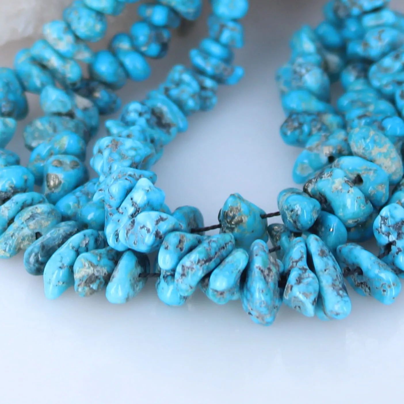 Brilliant Blue Ithaca Turquoise Nugget Beads Kingman Pyrite 6-14mm