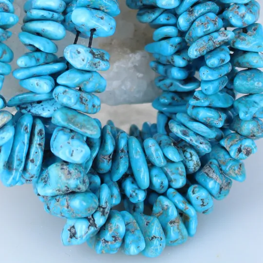 Brilliant Blue Ithaca Turquoise Nugget Beads Kingman Pyrite 6-14mm