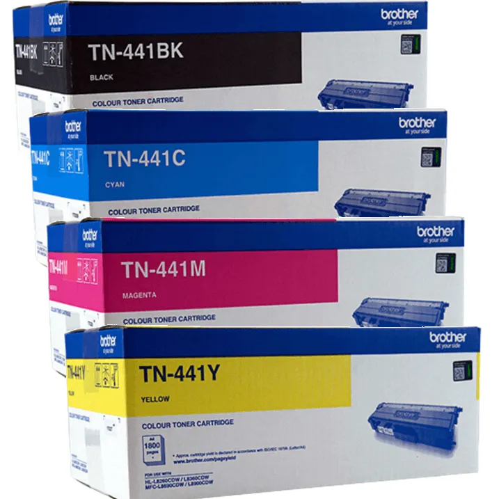 Brother TN-441 Toner Ink Cartridge Set Black/Cyan/Magenta/Yellow TN441 Genuine Original