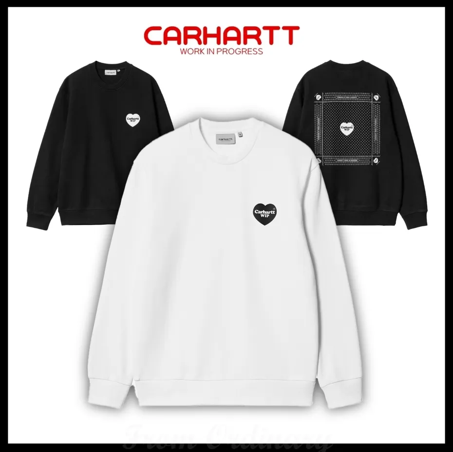 Carhartt  |Heart Unisex Street Style Logo Sweatshirts