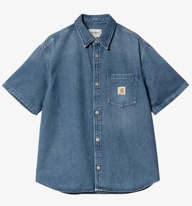 Carhartt  |Unisex Denim Street Style Short Sleeves Logo Shirts