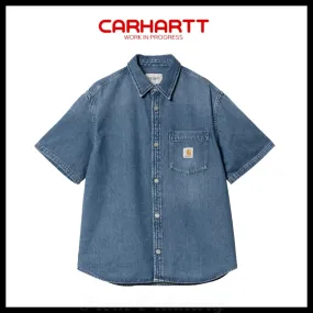 Carhartt  |Unisex Denim Street Style Short Sleeves Logo Shirts