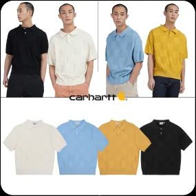 Carhartt  |Unisex Street Style Short Sleeves Knitted Polo Shirts Polos