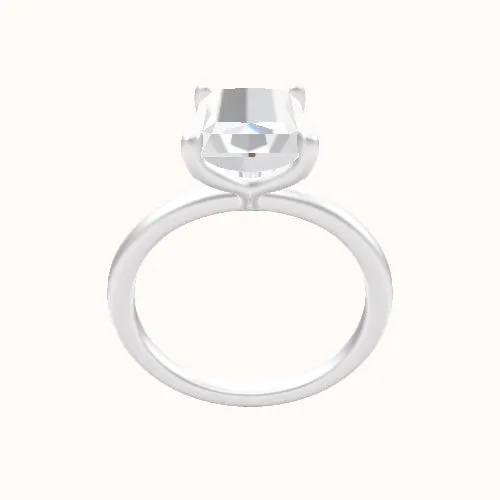 Classic Solitaire Engagement Ring With Petal Four Prong Head