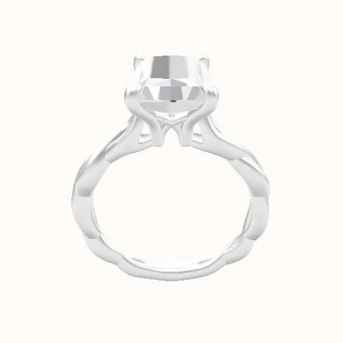 Cobra solitaire Twist Engagement Ring With X Gallery Head