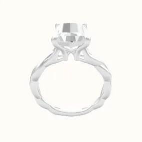 Cobra solitaire Twist Engagement Ring With X Gallery Head