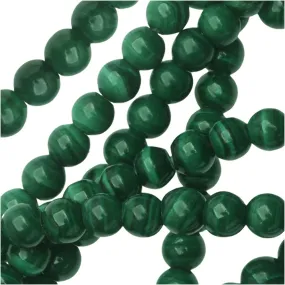 Dakota Stones Gemstone Beads, Green Malachite, Round 4mm (8 Inch Strand)