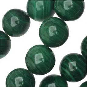 Dakota Stones Gemstone Beads, Green Malachite, Round 8mm (8 Inch Strand)