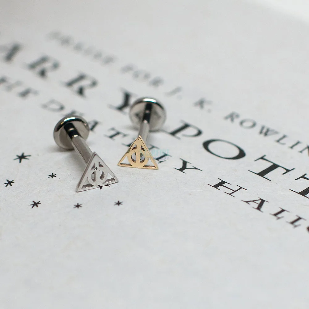 Deathly Hallows Threaded End in Gold