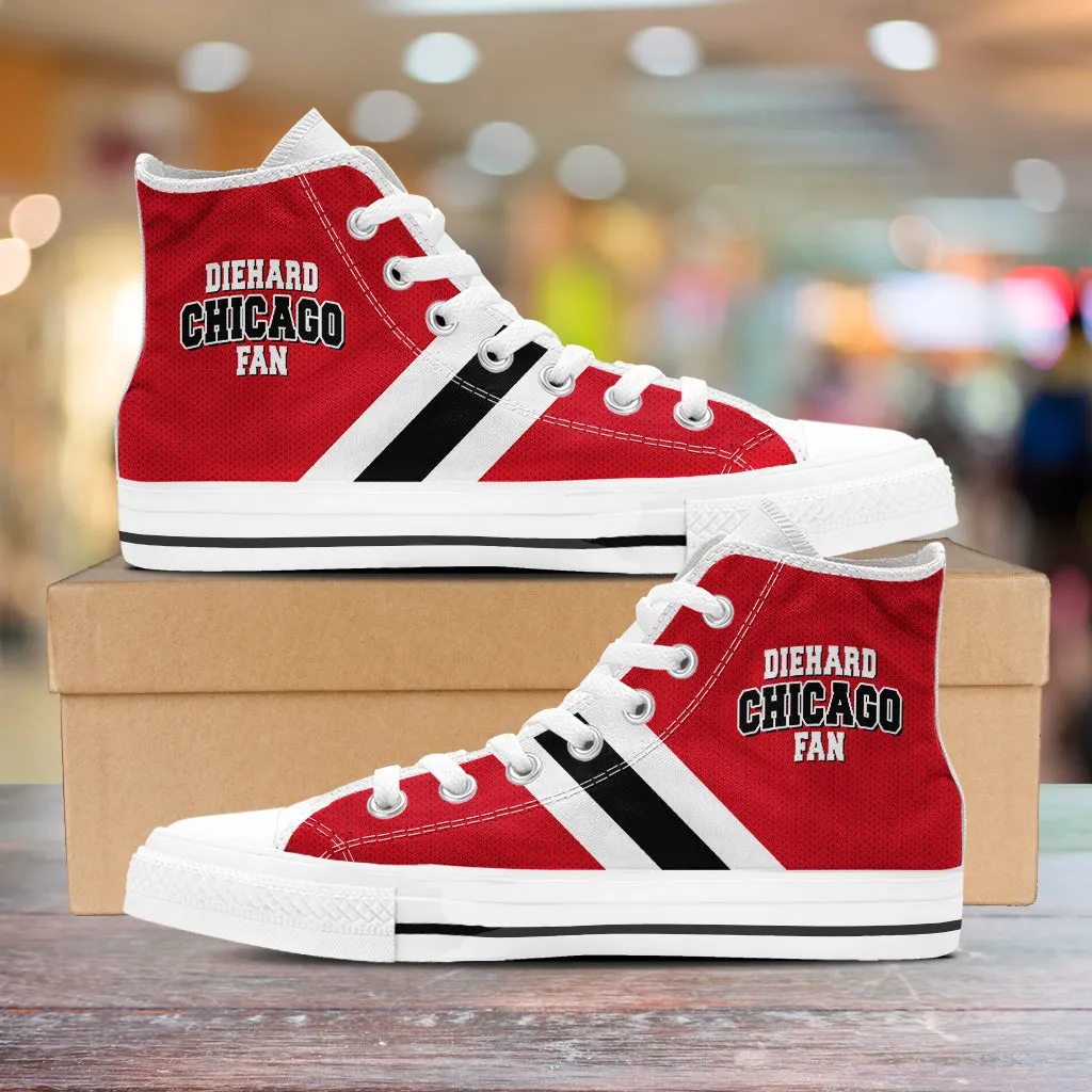 Diehard Chicago Fan Sports High Top Shoes White