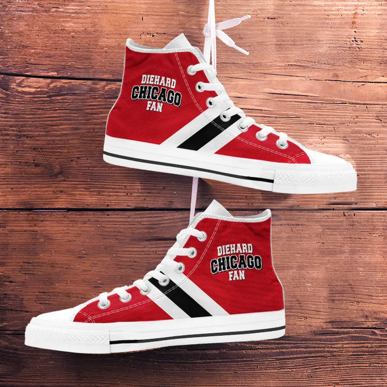 Diehard Chicago Fan Sports High Top Shoes White