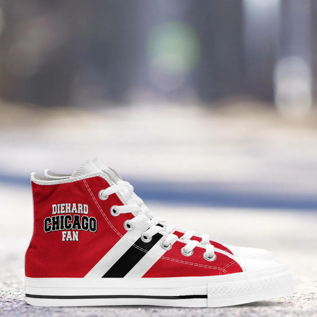 Diehard Chicago Fan Sports High Top Shoes White