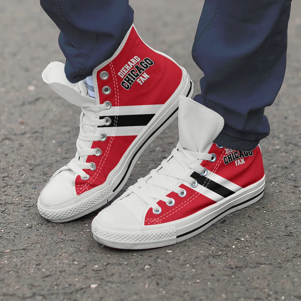 Diehard Chicago Fan Sports High Top Shoes White