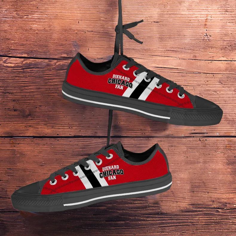 Diehard Chicago Fan Sports Low Top Shoes Black