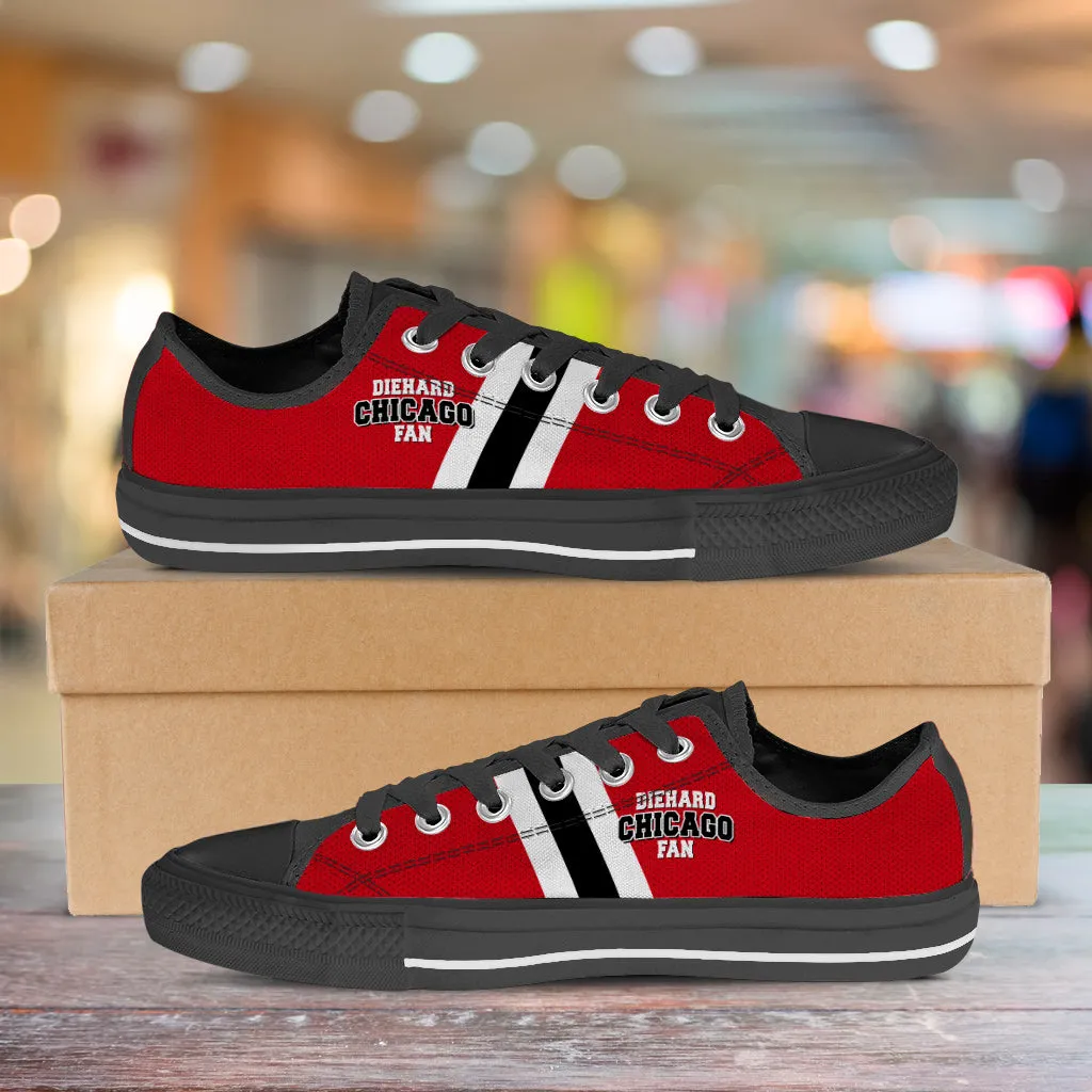 Diehard Chicago Fan Sports Low Top Shoes Black