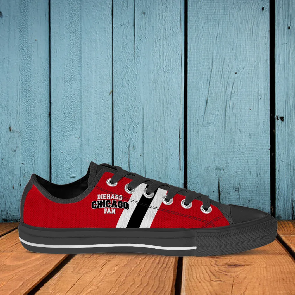 Diehard Chicago Fan Sports Low Top Shoes Black