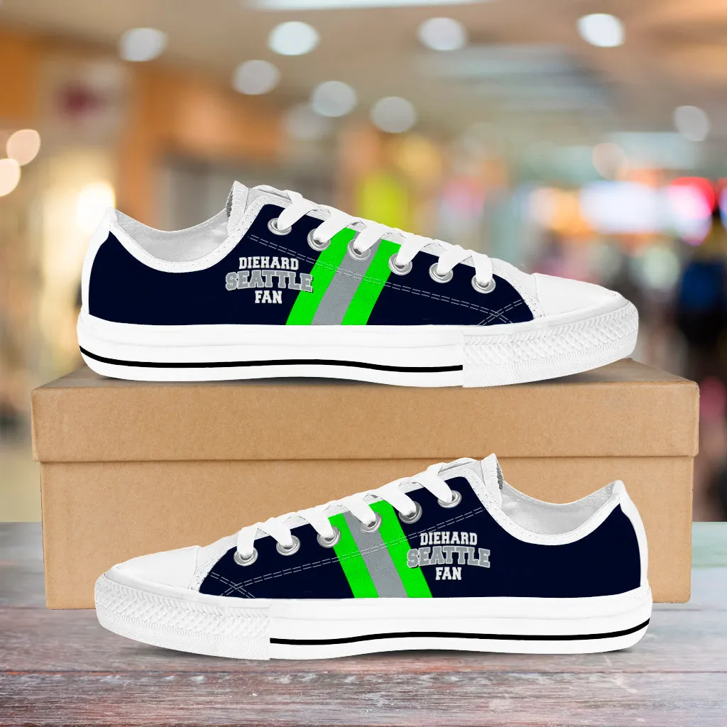 Diehard Seattle Fan Sports Low Top Shoes Navy