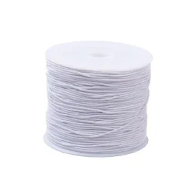 Elastic Cord, Round, White, 1mm