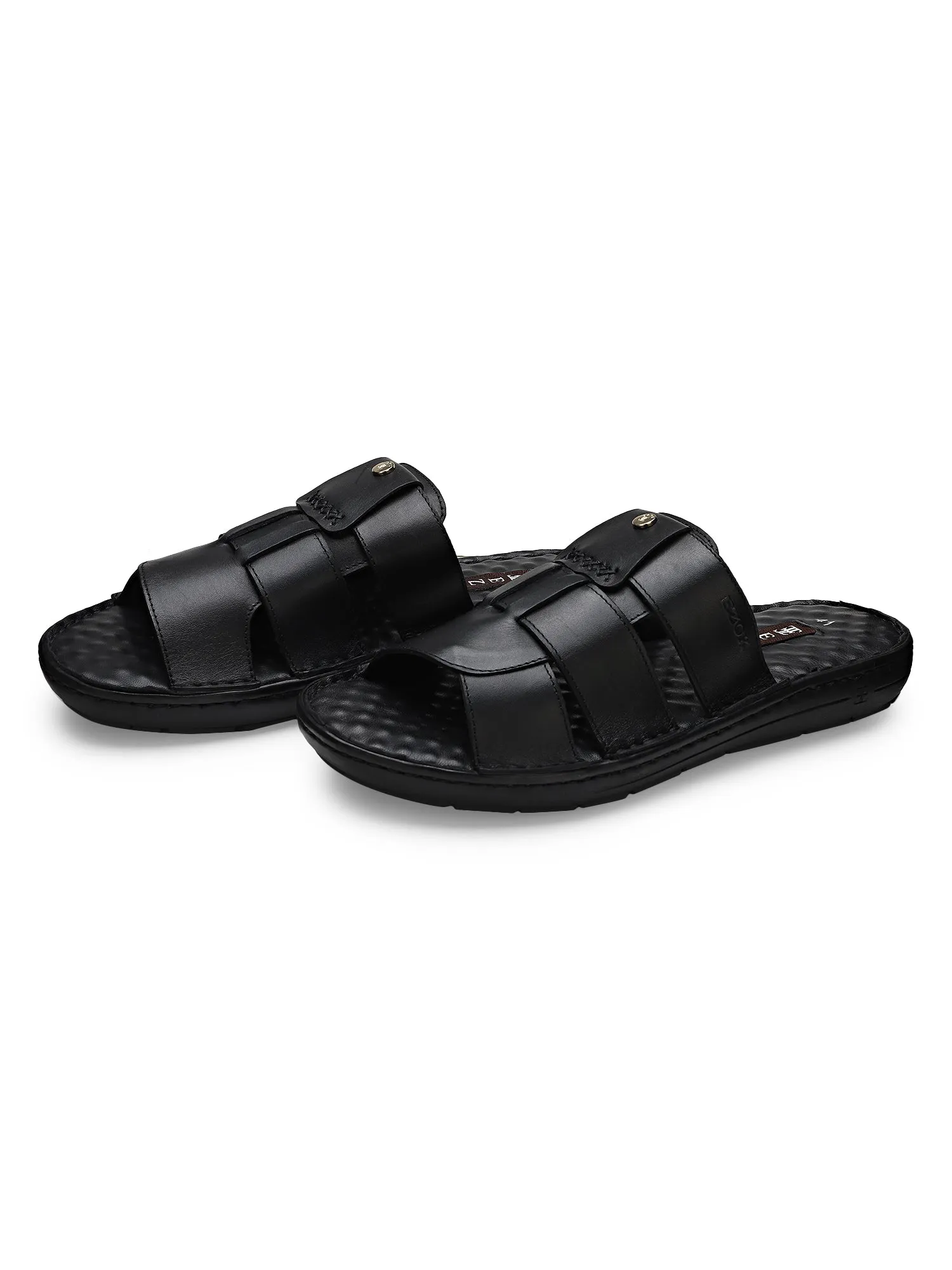 Ezok Men Norberto Black Leather Sandal 2301