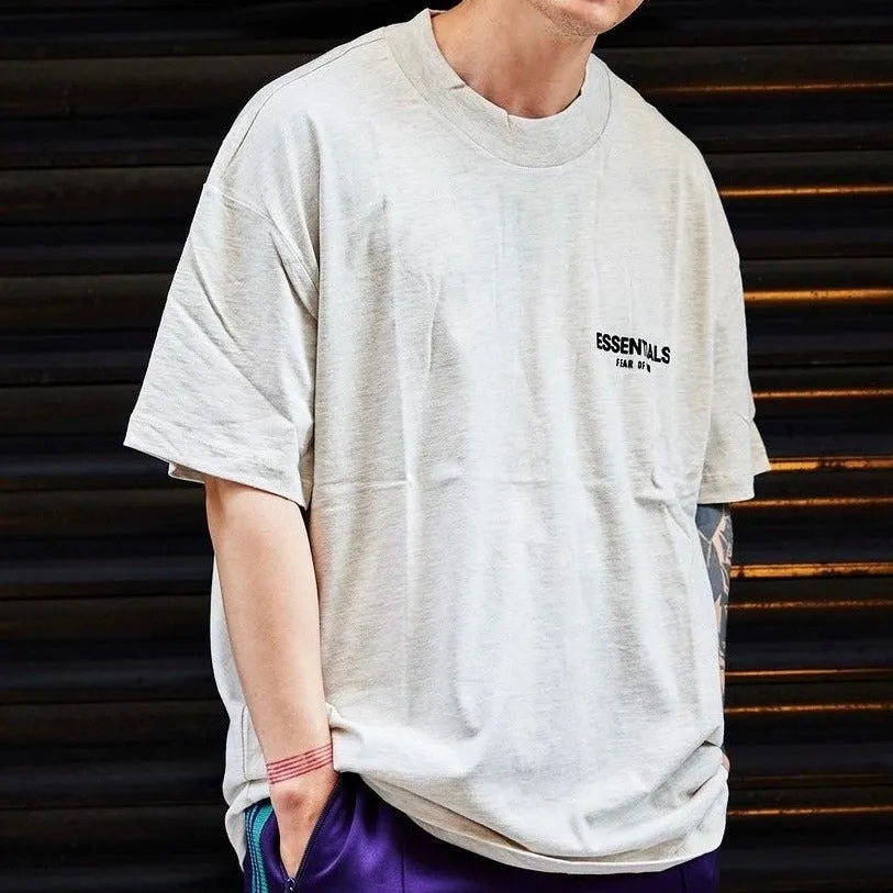 Fear of God Essentials Felt Logo Tee Light Oatmeal