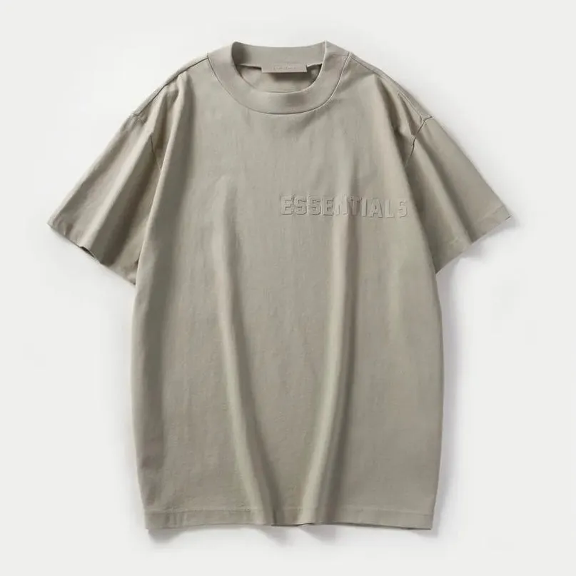 FEAR OF GOD Essentials Felt Logo Tee Smoke